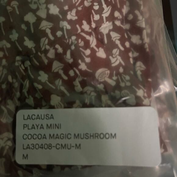 LACAUSA Playa Mini Dress in Cocoa Magic Mushroom Size M NWT - Picture 11 of 11